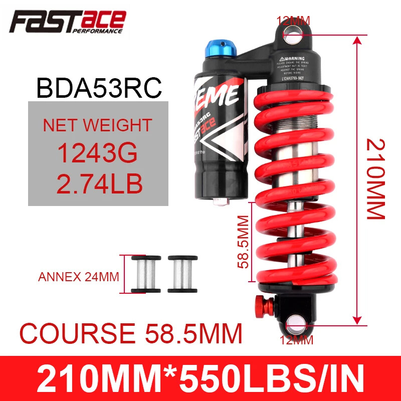 MTB Bike Downhill DH Rear Shock 190mm 200m 220mm 240mm 550 Lbs New Model Type