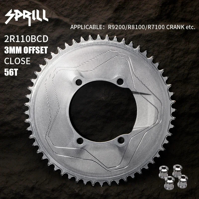 Aero Ultralight 110BCD Bike Chainring 3mm Offset 40-50T Closed Single ChainWheel