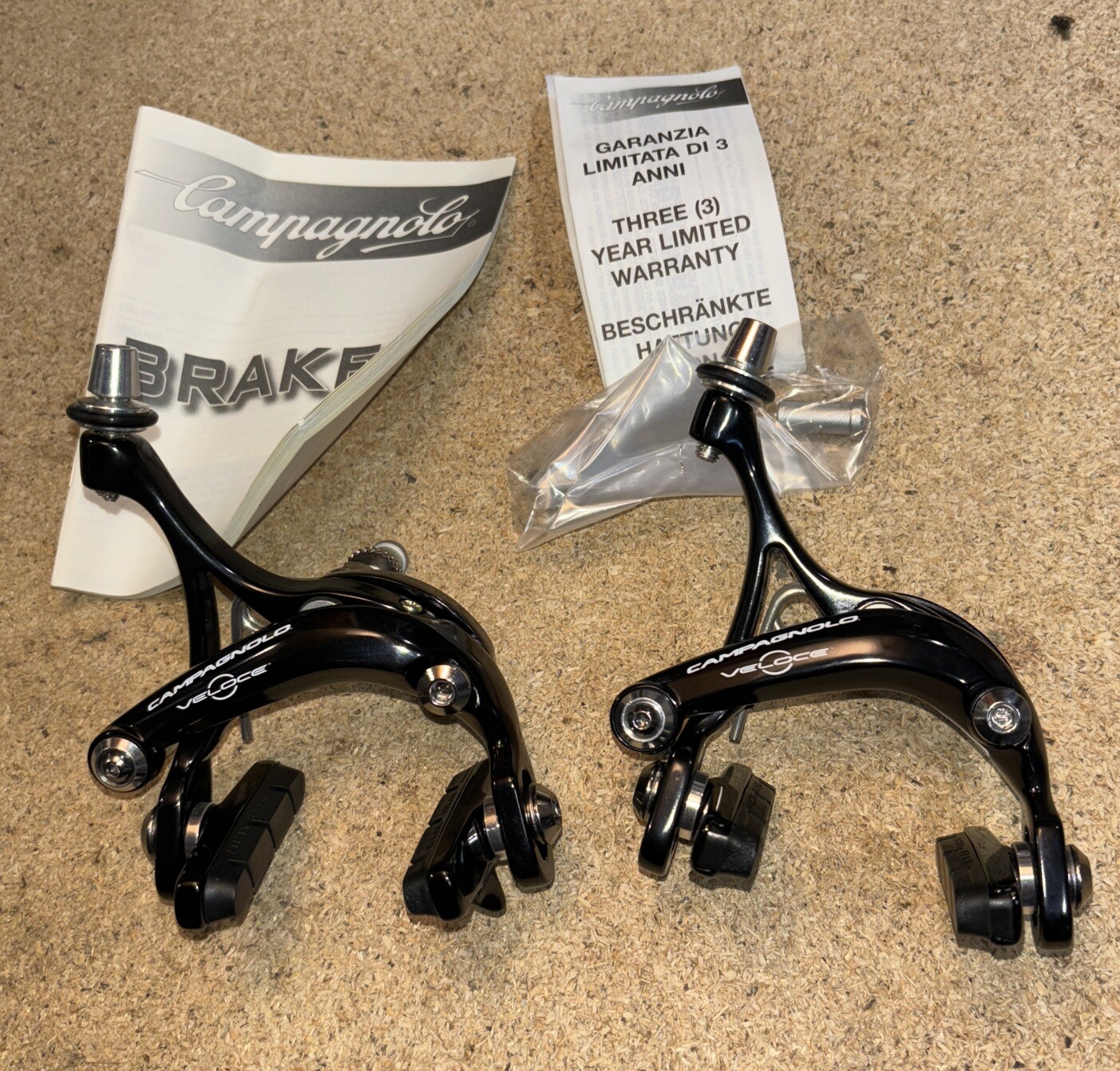 Campagnolo Veloce Rim Brake Calipers Set- New Never Used – Black Duel Pivot