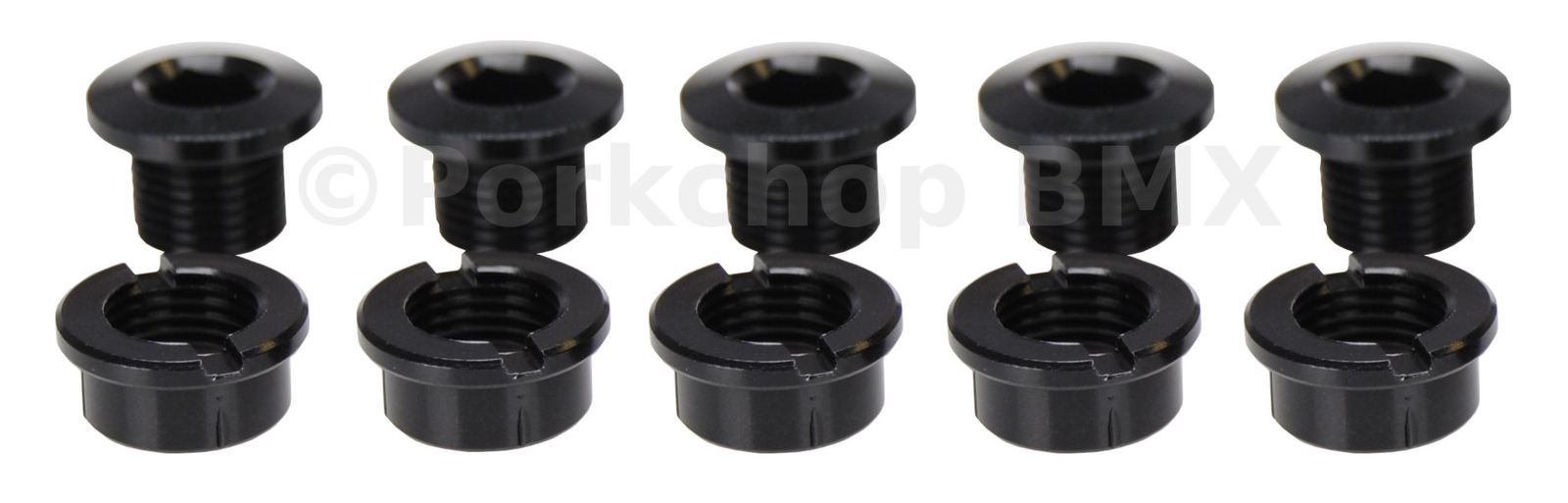 Aluminum alloy BMX bicycle chainring bolts – set of 5 – BLACK