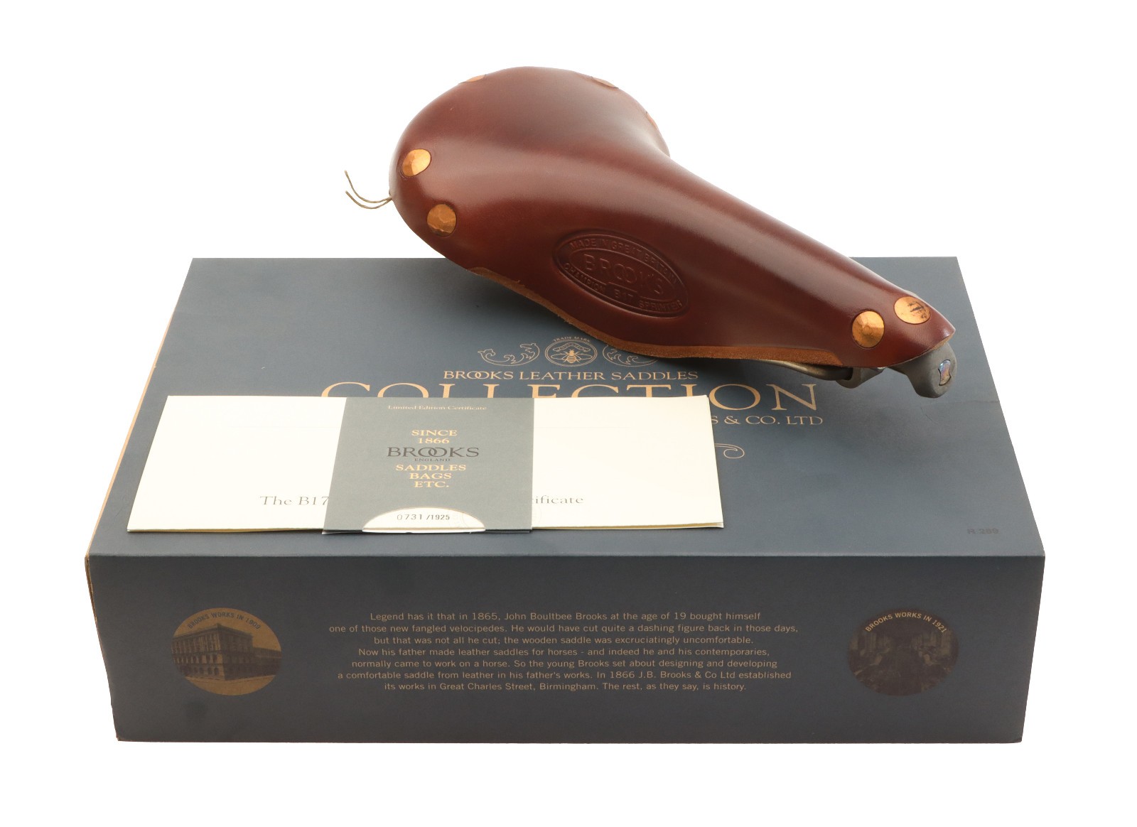 Brooks B17 Champion Sprinter Saddle Limited Edition #731/1925 Ti Rails Brown NEW