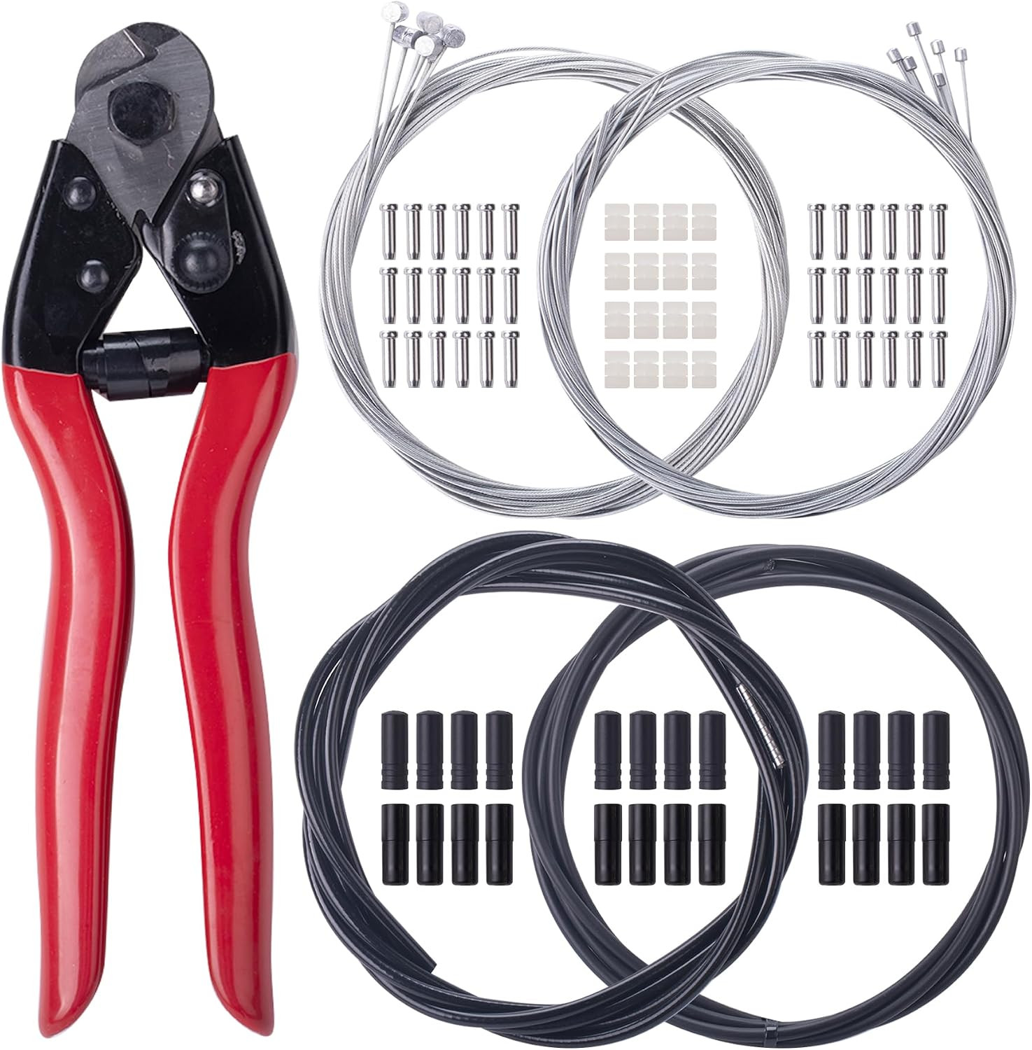 87Pcs Steel Bike Brake Shifter Cable Kit with Stainless Steel Bike Cable Cutter,