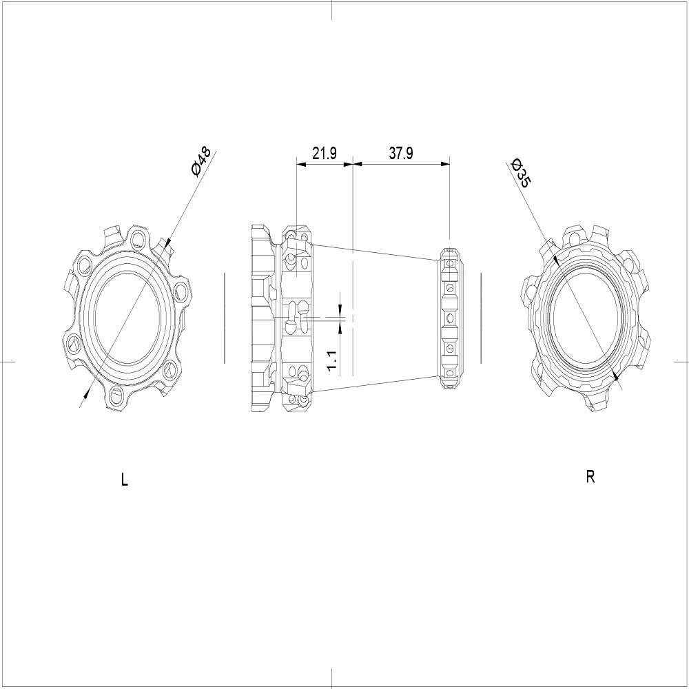 MTB Hub XC AM Straight Pull 6 Bolt Disc Brake Left Hand Hub Front Hub 28 Holes
