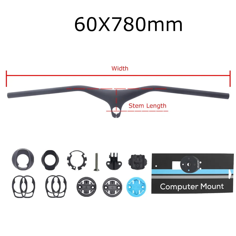Full Internal Cable Integrated MTB Handlebar -17° Cockpit Carbon XC Handlebar