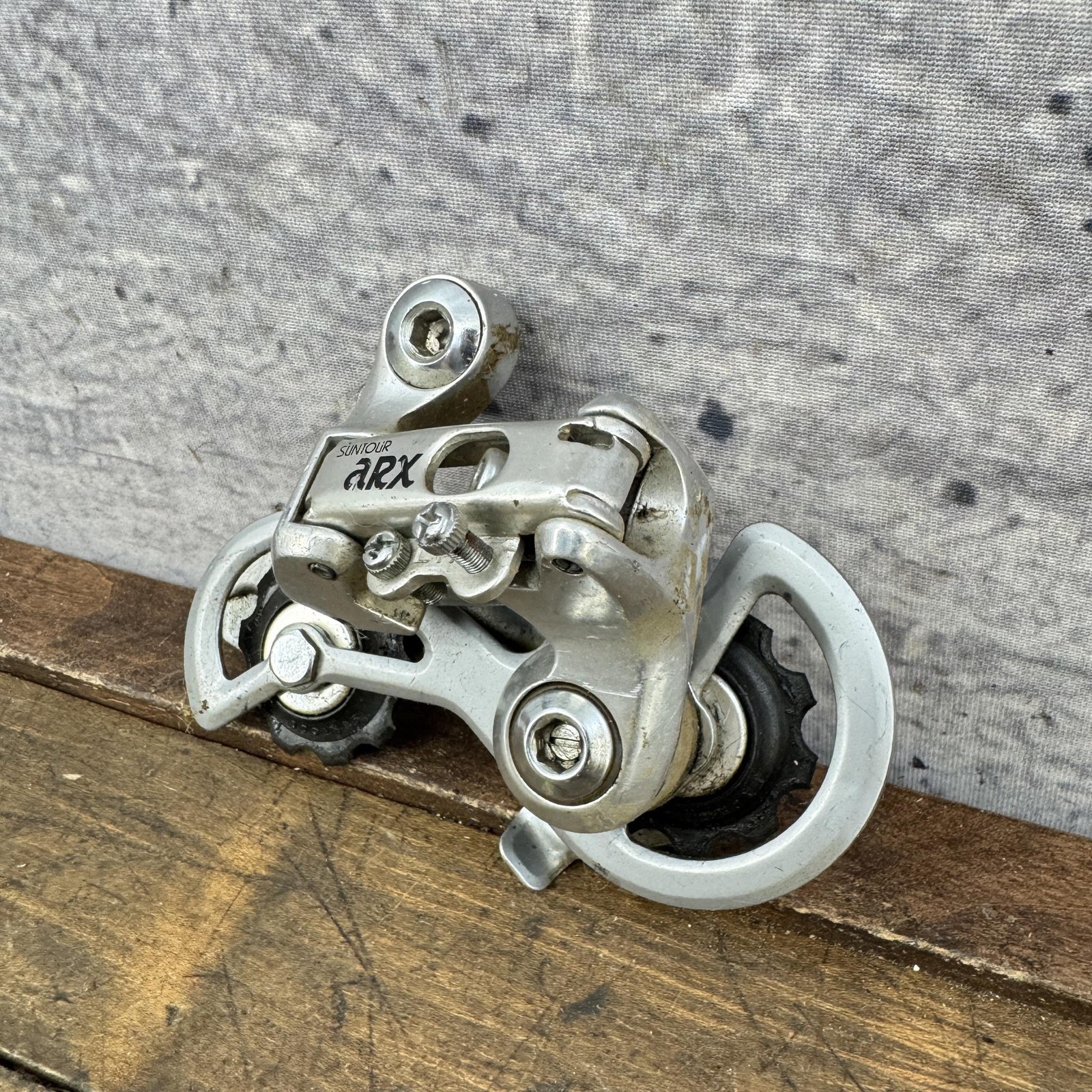 Vintage Suntour ARX Rear Derailleur Short Cage Silver Japan Road Bike 245g