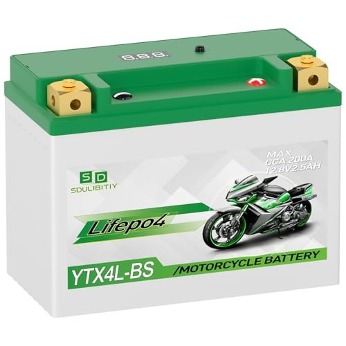 YTX4L-BS Lithium Motorcycle Battery LiFePO4 12V 2.5Ah 200CCA High YTX4L-2.5AH
