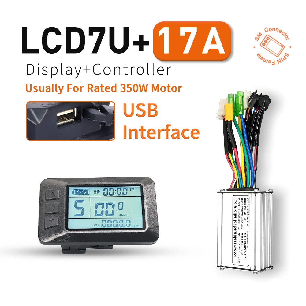 E-bike 15A 17A 22A 250W-500W Controller and 36V/48V LCD3U LCD7U LCD8HU Display