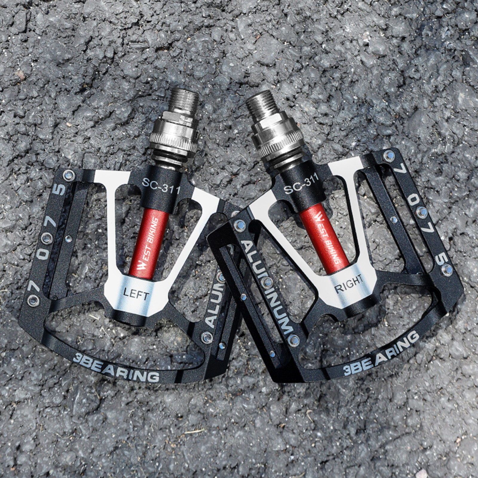 WEST BIKING 3 Bearings MTB Road Bicycle Pedals Quick Release Bike Pedals a Pair