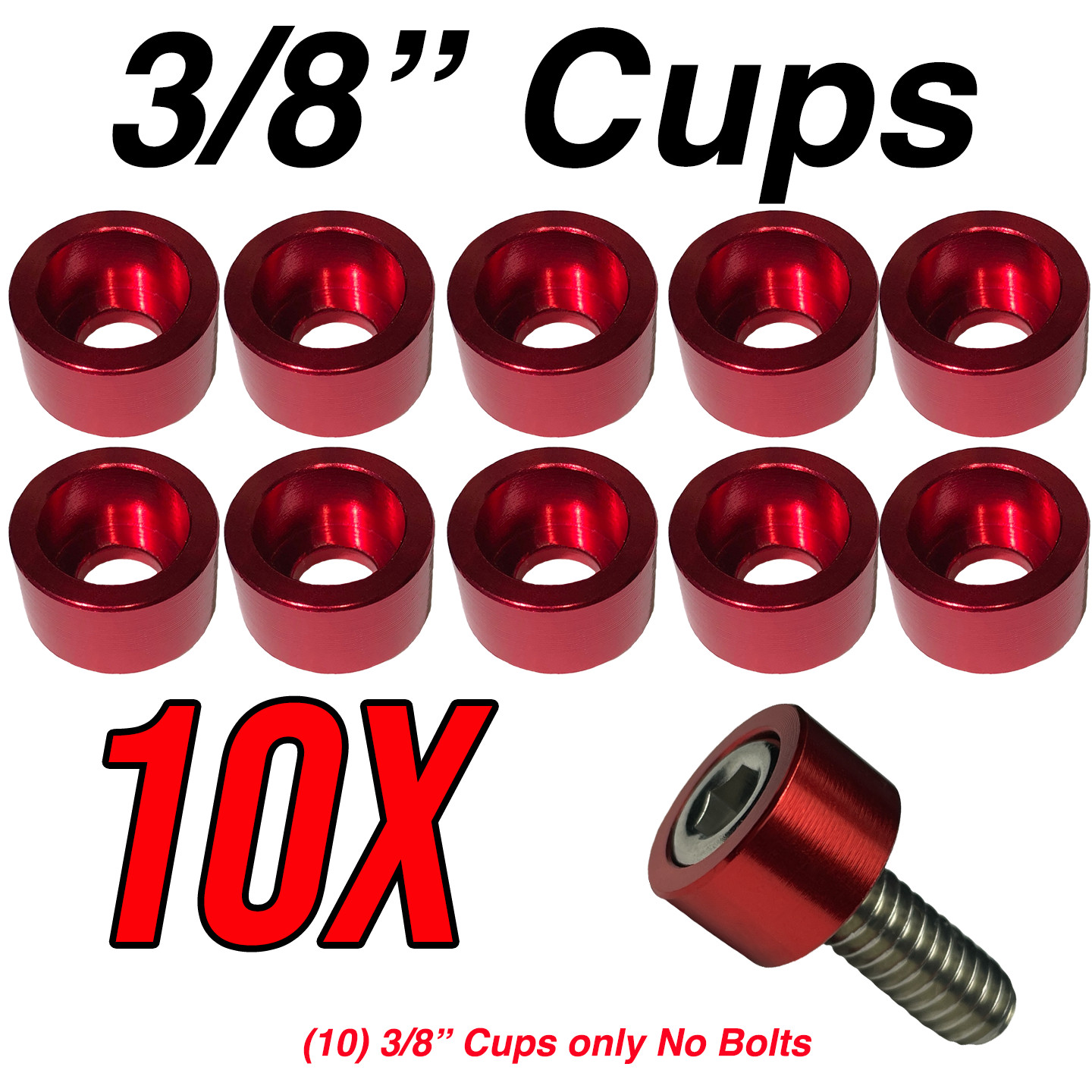 Allen Head Bolt Cup Washers Engine Dress UP Hex 10X Red Blue 1/4″ 5/16″ 3/8″