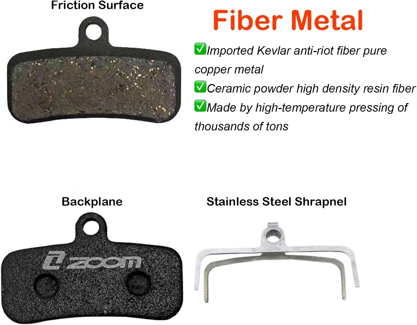 Zoom 4-Piston Semi-Metallic Brake Pads for Zoom HB876E XTR XT Surron SLX Saint