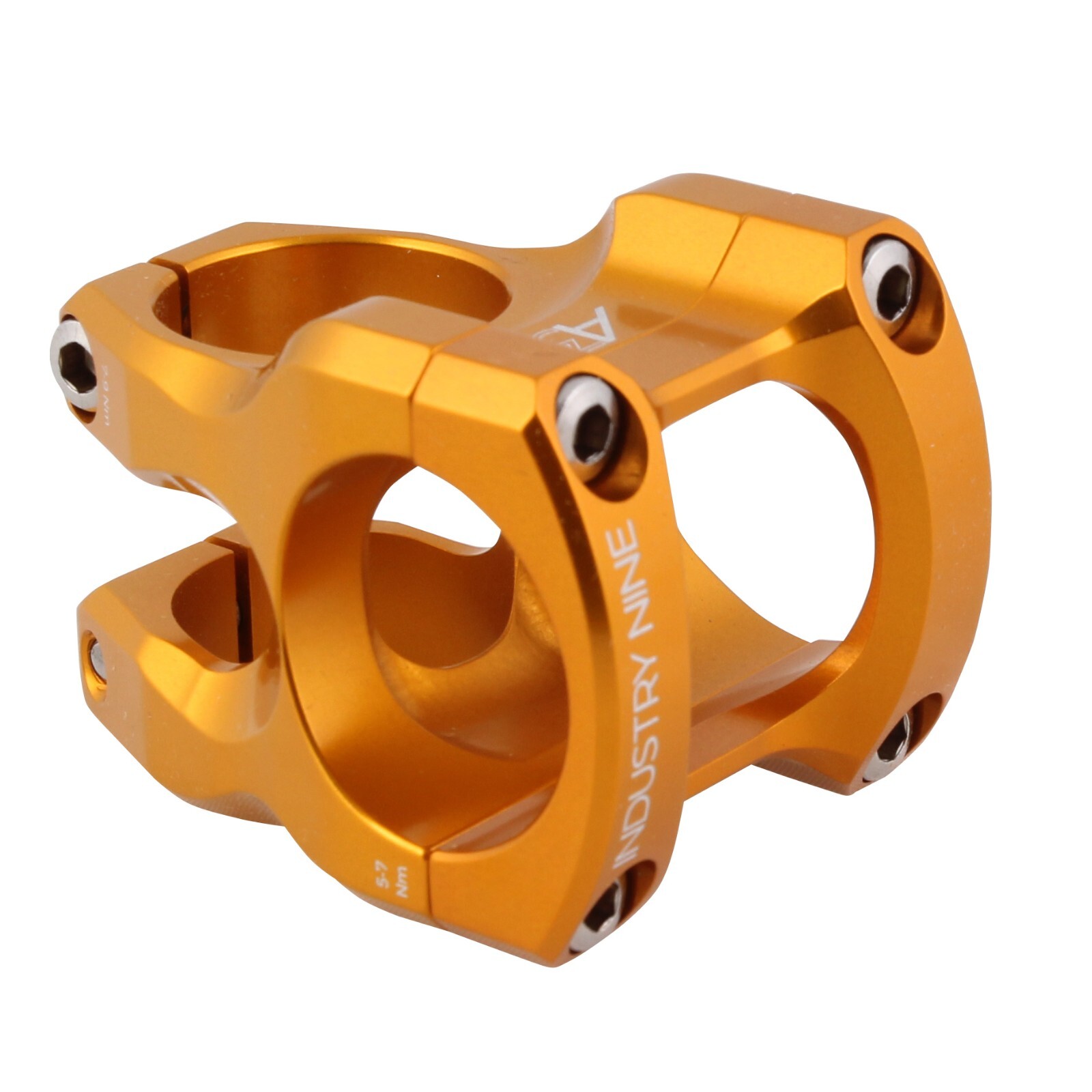 Industry Nine A318 Stem – 50mm, 31.8 Clamp, +/- 6, 1 1/8″, Aluminum, Gold