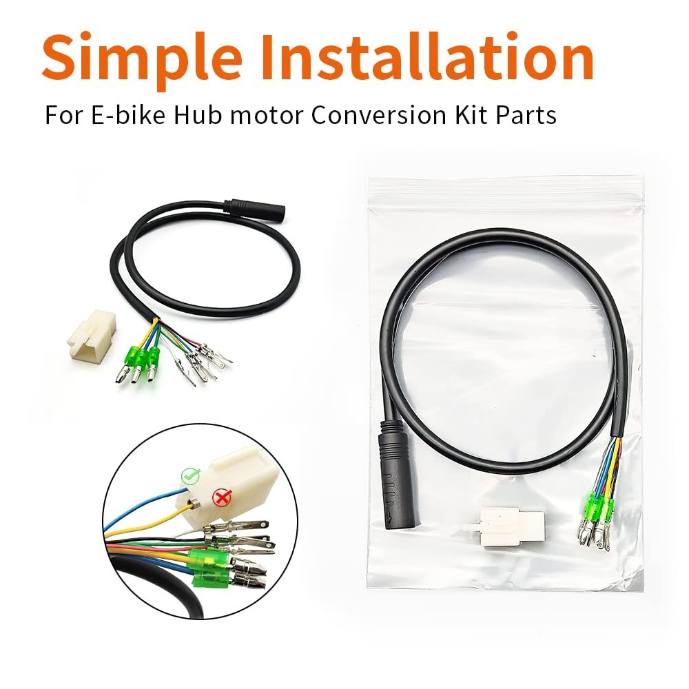 Waterproof 9 Pin Hub Motor Extension Cable for Ebike Conversion 36V 48V 52V 250W