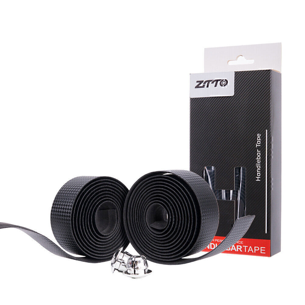 Bicycle Handlebar Strap Carbon Fiber Grain Leather Shock Absorb Handlebar Wraps