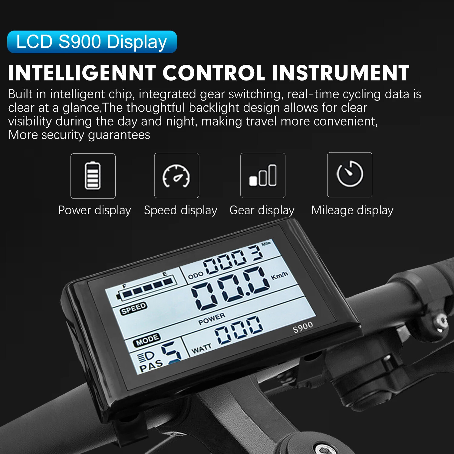 E-bike Display 24V 36V 48V 52V 60V 72V E-bike Colour SM/Waterproof Plug Display