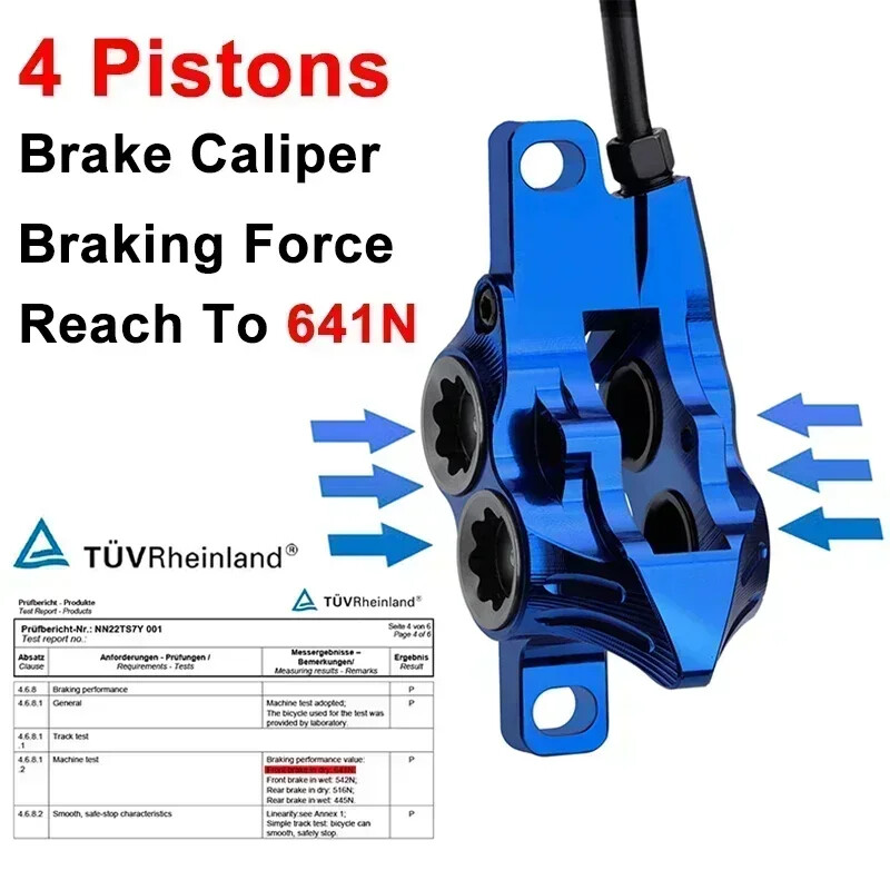 4 Piston Hydraulic Brake MTB Disc Brake 800/1550mm AM DH Hydraulic Brakes