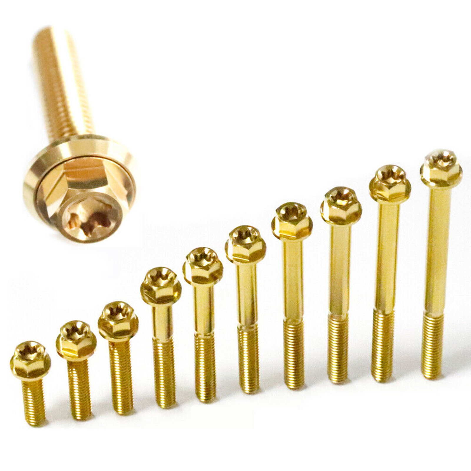 Titanium Hex Washer Screws M6X10-120mm Fastener Bolt Titanium/Gold/Burnt blue