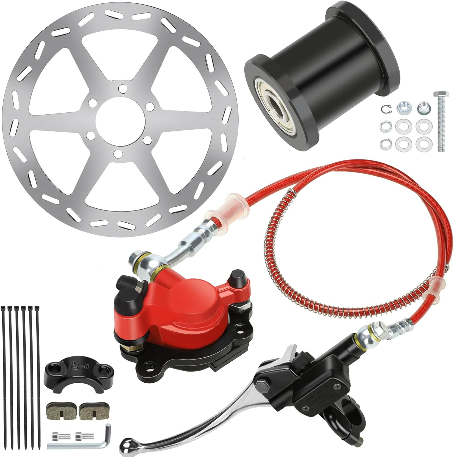 Mini Bike Hydraulic Brake Kit with 180Mm Mini Bike Rear Disc Brake Rotor Replace