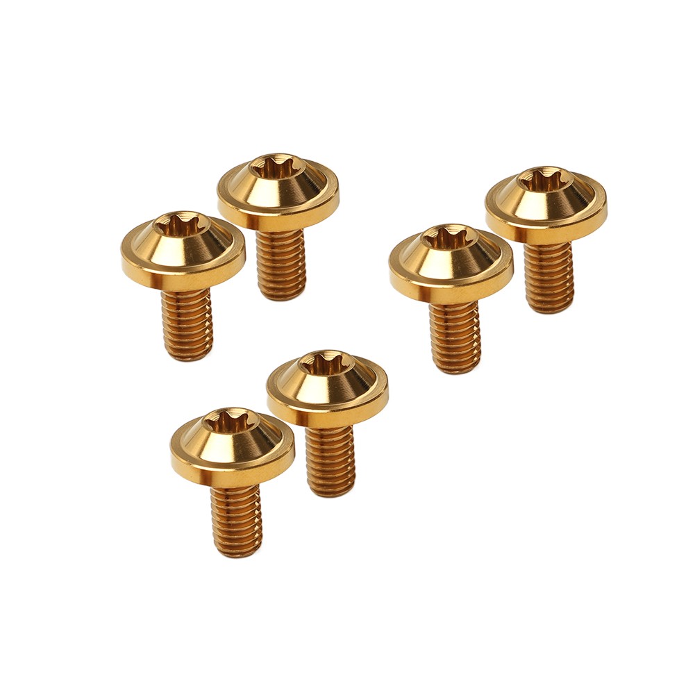 6x Universal Bolts M5 Truss Torx Screw M5x10mm For Bike Motorcycle gold