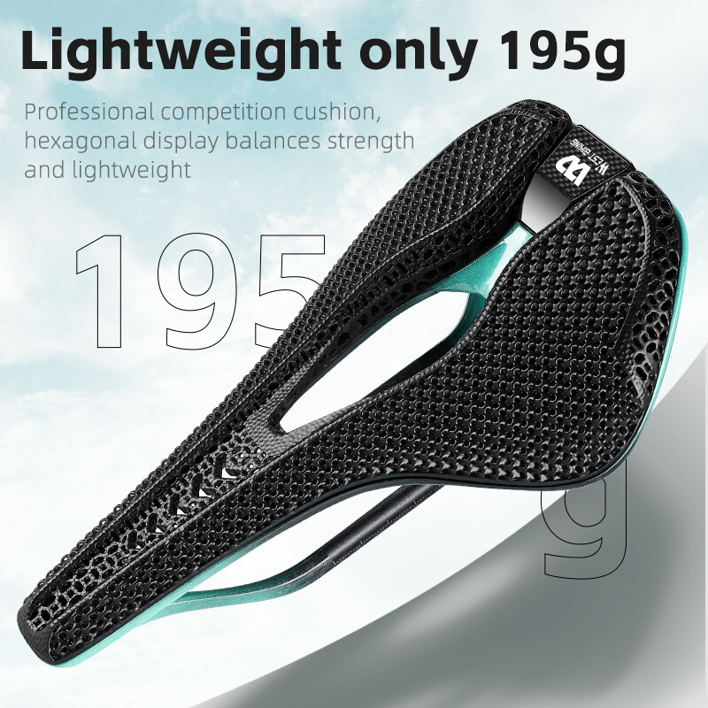 WEST BIKING 3D Printed Carbon Fibre Bicycle Saddle Short Nose Racing Bike Saddle