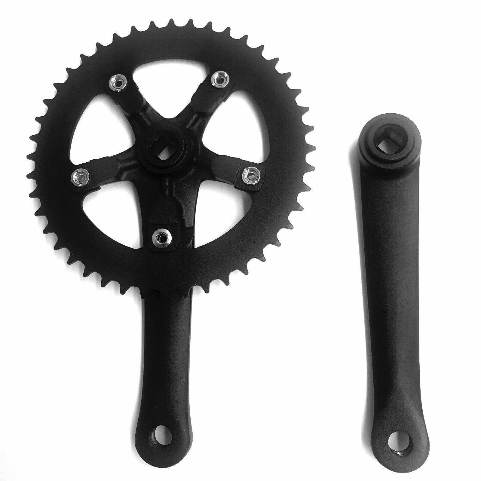 CDHPOWER Single Speed Crankset 44T 170mm Crankarms 110 BCD Crankset-Square,Black