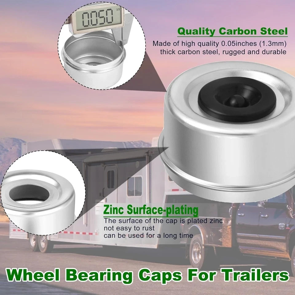 4pcs 2.72″ Trailer Hub Cap, Wheel Bearing Caps for Trailers Axle Dust Cap with