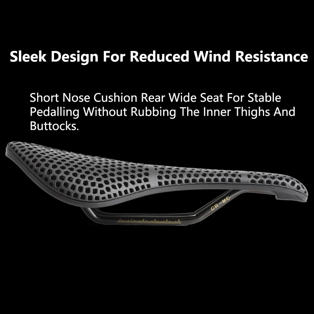RACEWORK 3D Printed Bike Saddle Short Nose 250x150mm Road MTB Gravel Ultralight