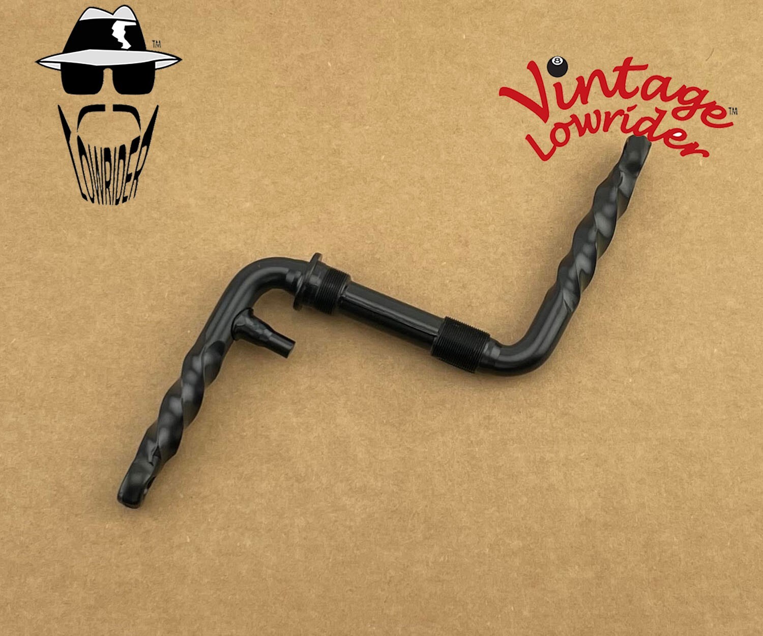 VINTAGE LOWRIDER 4 1/2″ (115MM) BICYCLE TWISTED STEEL ONE PIECE CRANK BLACK.