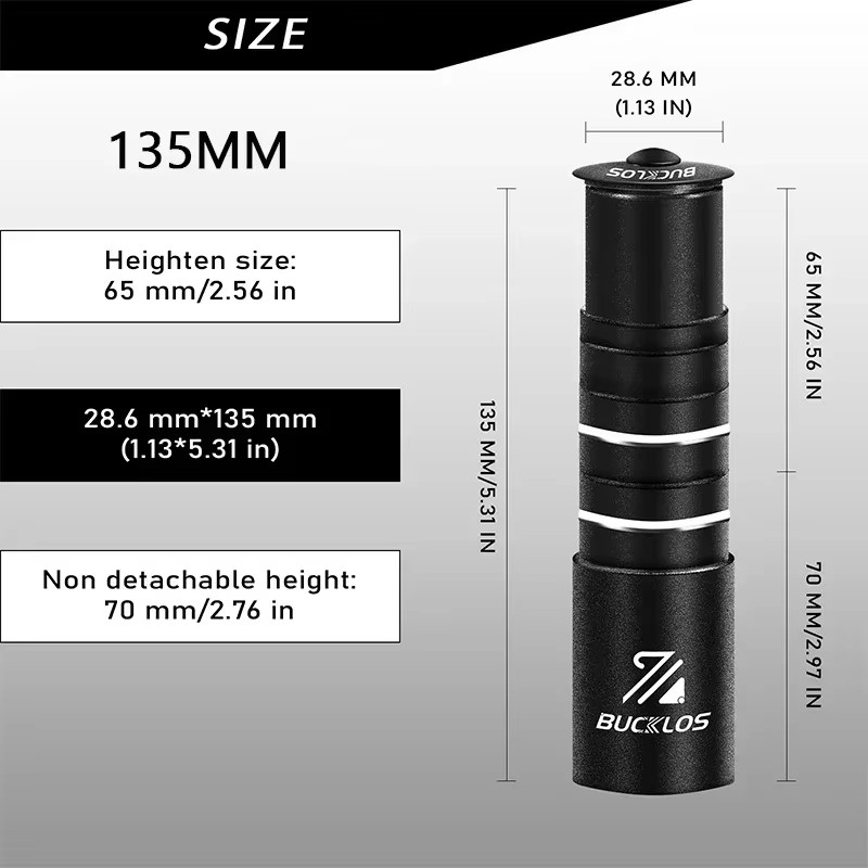Bicycle Stem Height Extender 100/120/135/180/210MM Aluminum Alloy Handlebar Rise