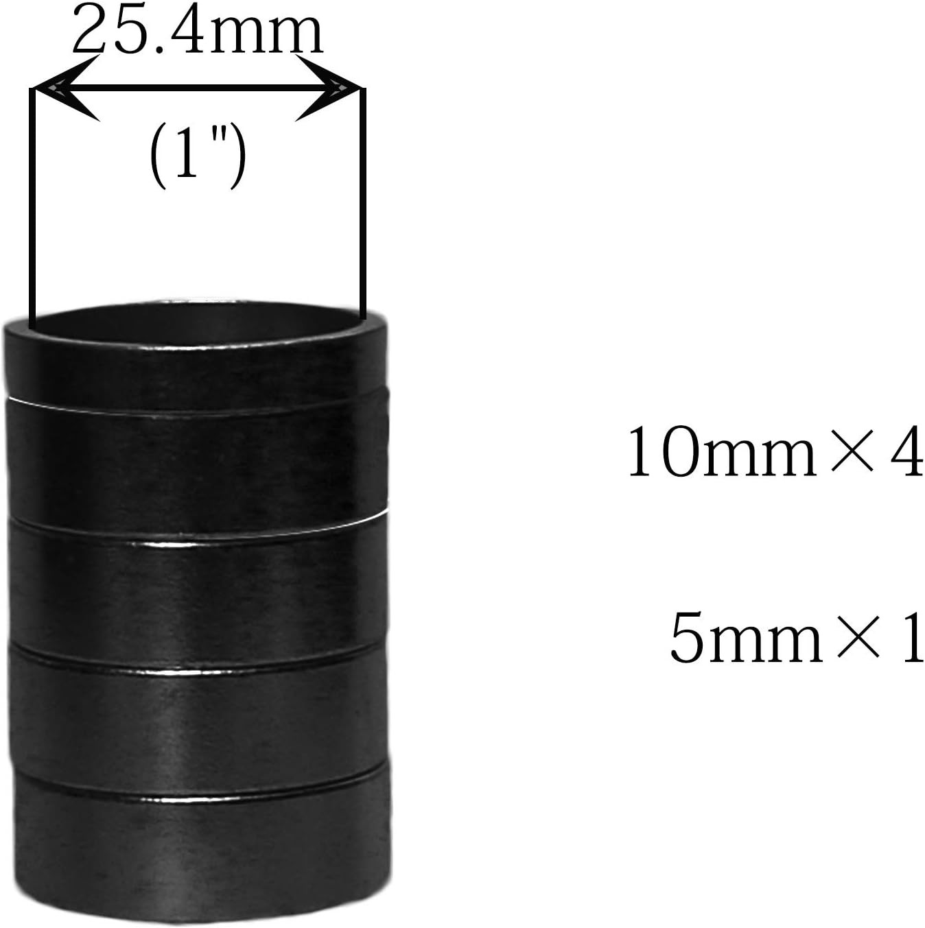 1 Inch Headset Spacer 5PCS 25.4 Fork Tube Handlebar Stem Spacer Black Silver 2 C