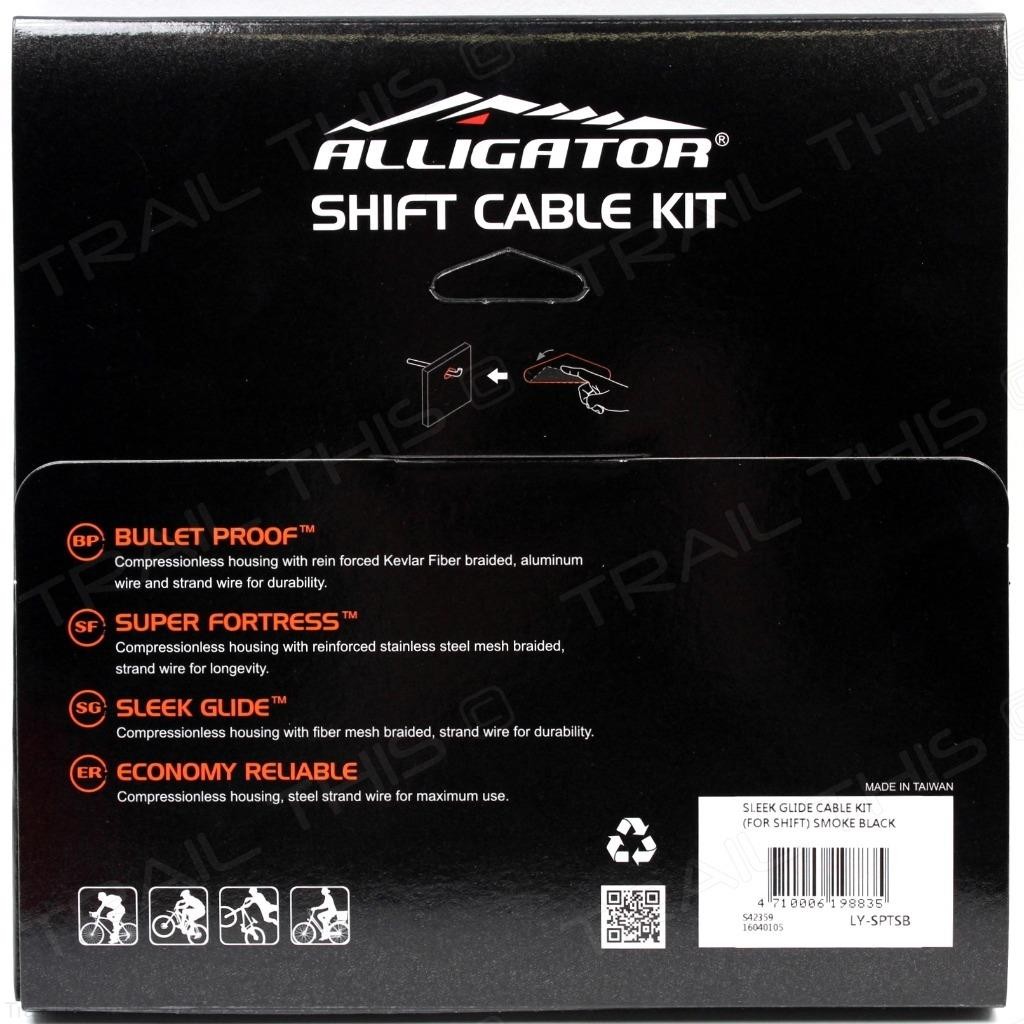 Alligator Sleek Glide Front/Rear Bike Shift Cable/Housing Set fits Shimano/SRAM