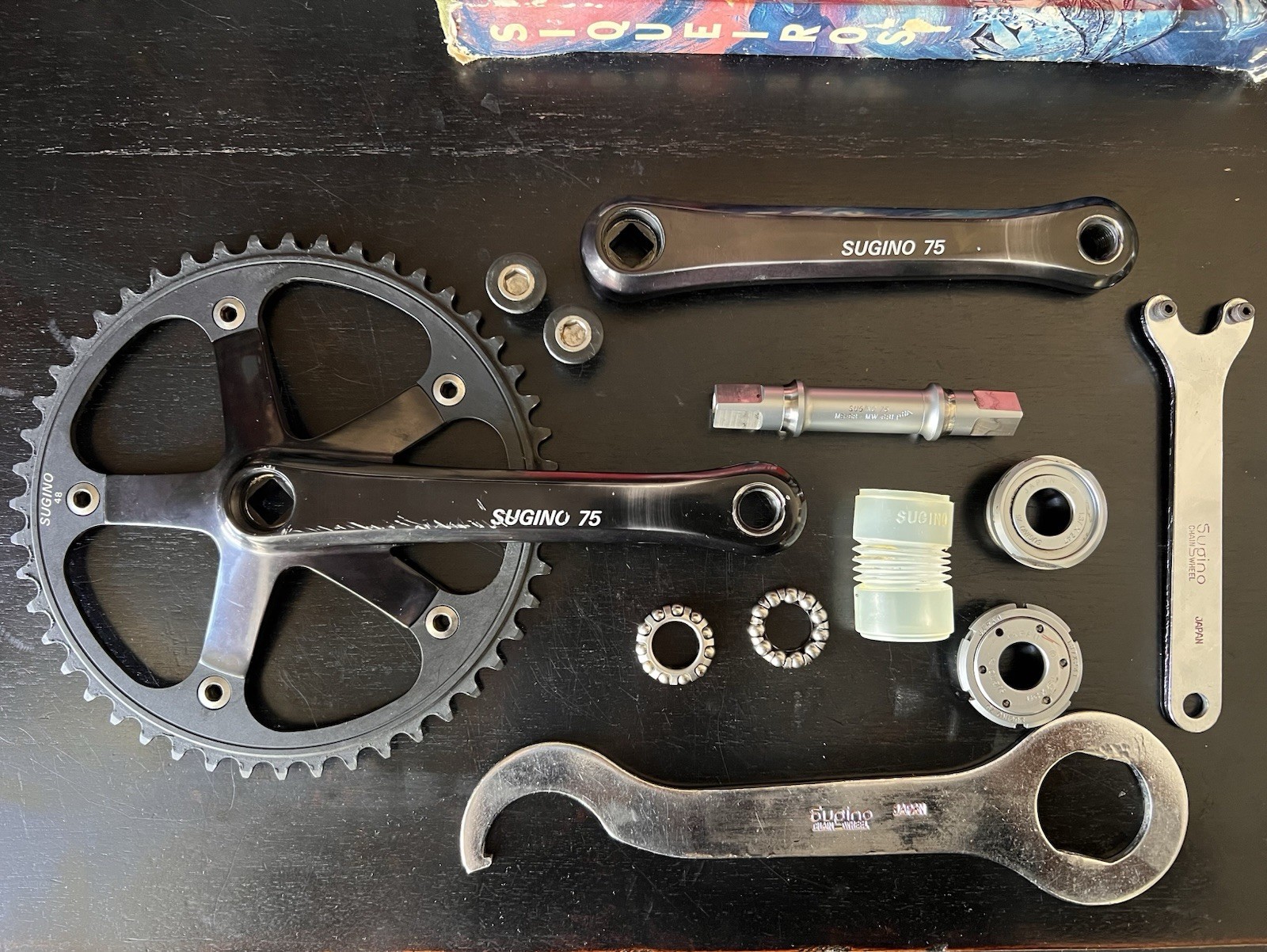 Sugino 75 Track Bike Build Kit Black Silver Crankset Bottom Bracket Tools