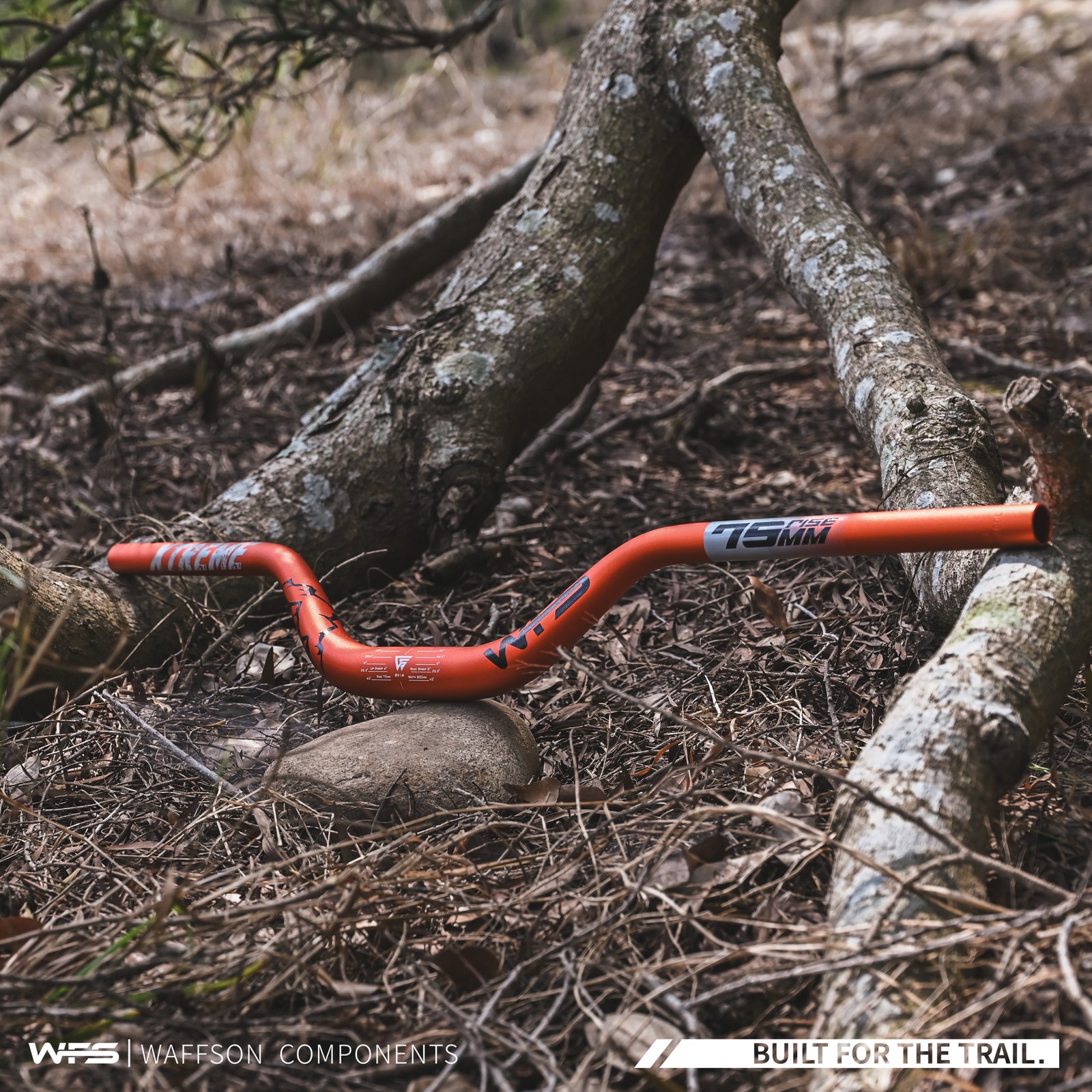 WFS Xtreme 31.8 x 800mm Handlebar 75mm Rise, Orange