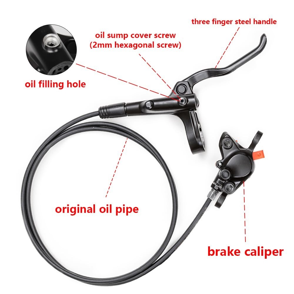 Hydraulic MTB Brake Set – Dual Disc Piston, 800mm Front & 1550mm Rear, Aluminum