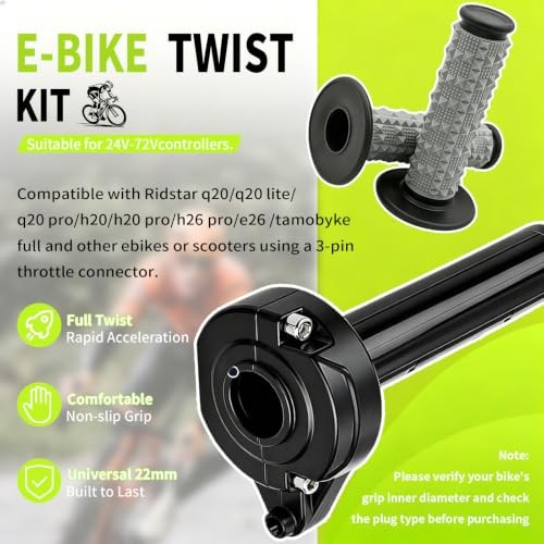 Full Twist Throttle with Key Ignition, Compatible with Ridstar Q20 Electric