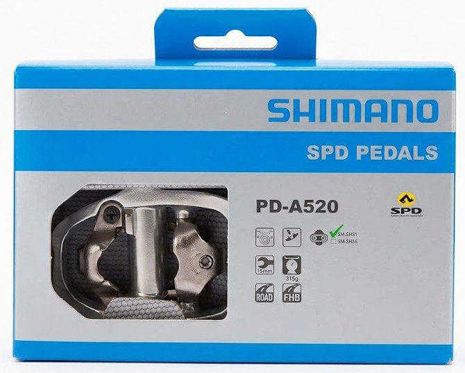 Shimano PD-A520 SPD Clipless Road Touring Pedals Silver EPDA520 New