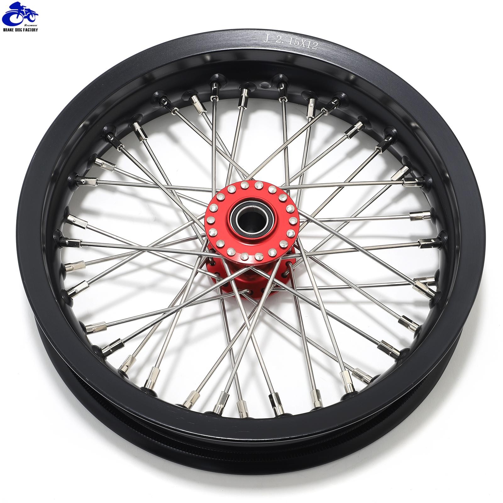 Supermoto 12″x2.15″ Spoked Front Rear Wheels Rims Hubs For SUR RON Light Bee LBX