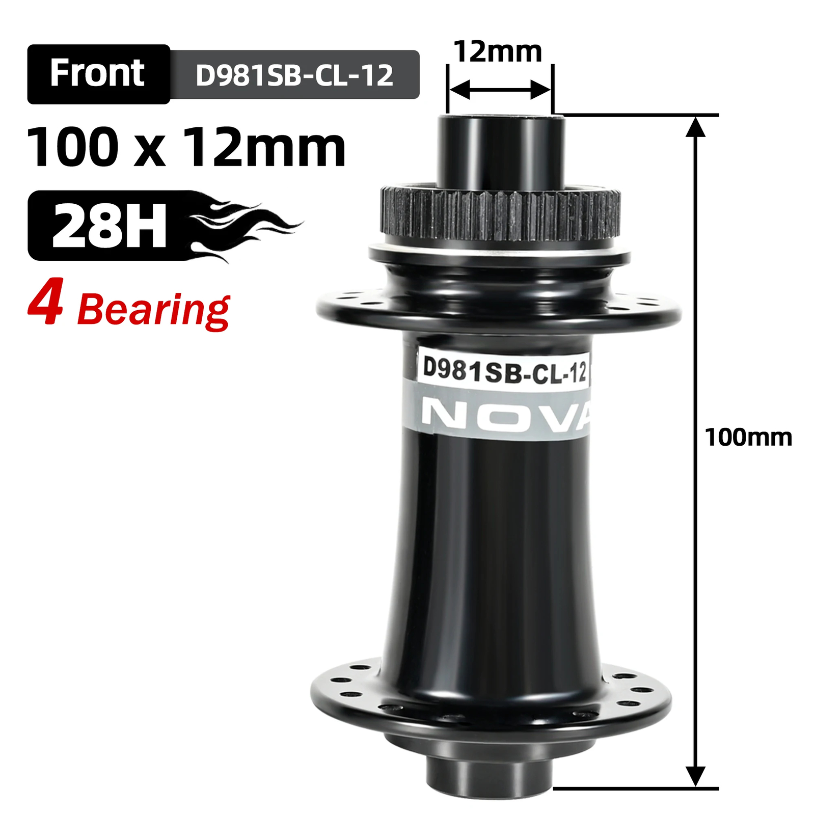 Road Bike Hubs 100x12mm 142x12mm Center Lock Disc Brake 28H 4 Bearing HG 8-11S