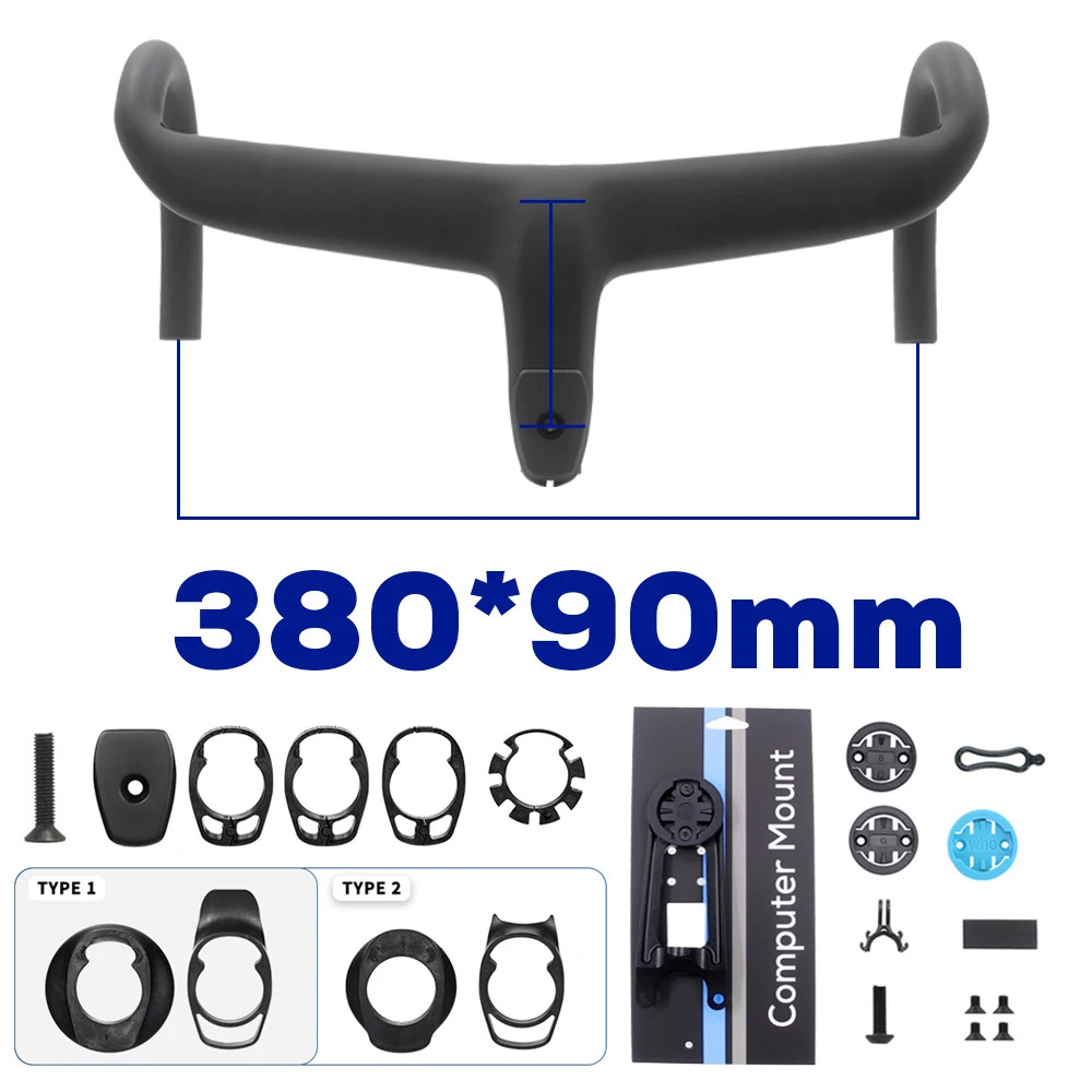 Carbon Road Bicycle Handlebar Di2 Integrated Handlebar 360mm Cockpit with Mount