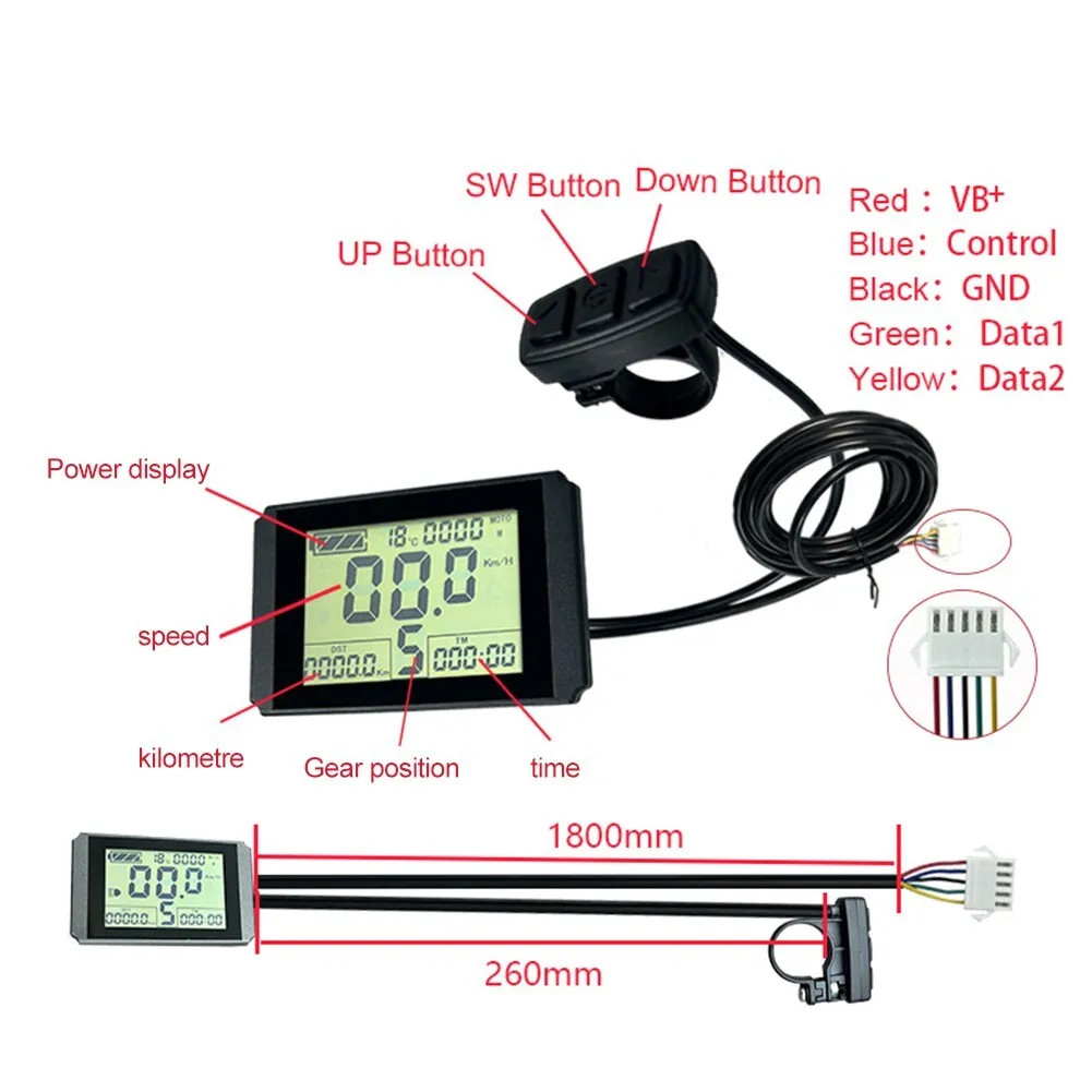 KT 36/48V 30A Square mode 12 FET controller with LCD10H Display for 1500w motor.