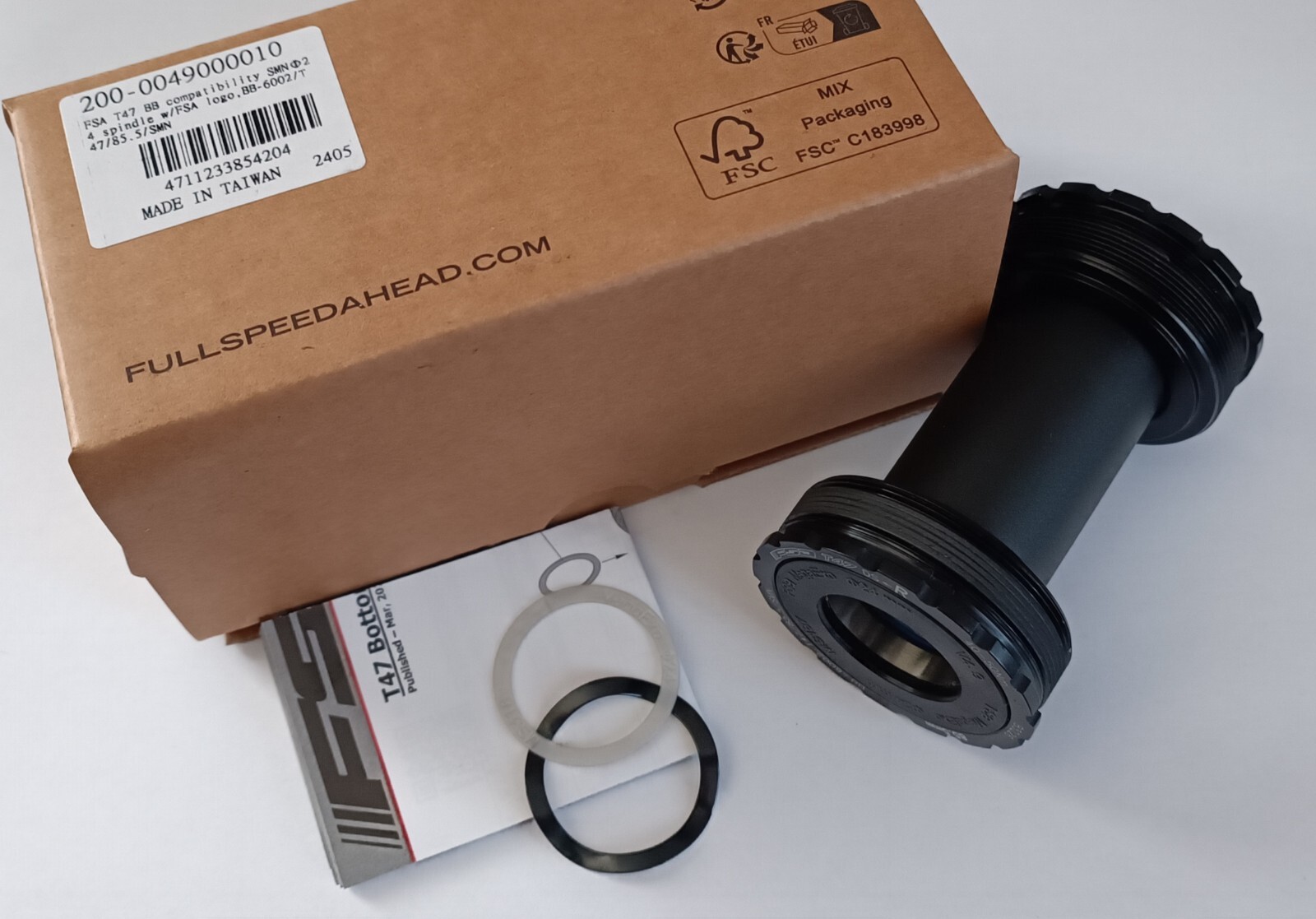 FSA bottom bracket T47 threaded 85.5 Road 24 Shimano spindle axle 200-0049000010
