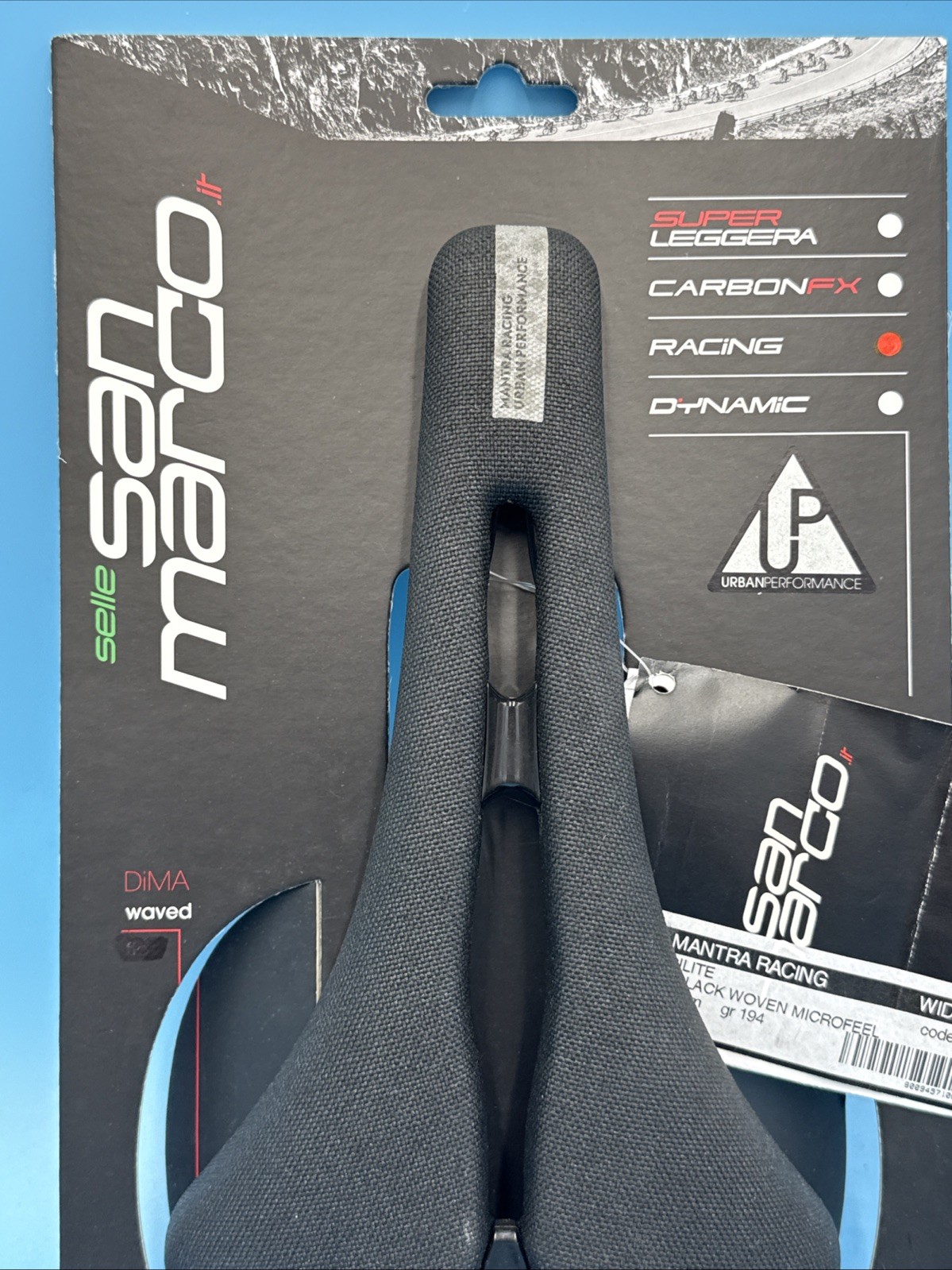 Selle San Marco MANTRA Racing Wide Black Woven Microfeel Saddle XSilite Rail