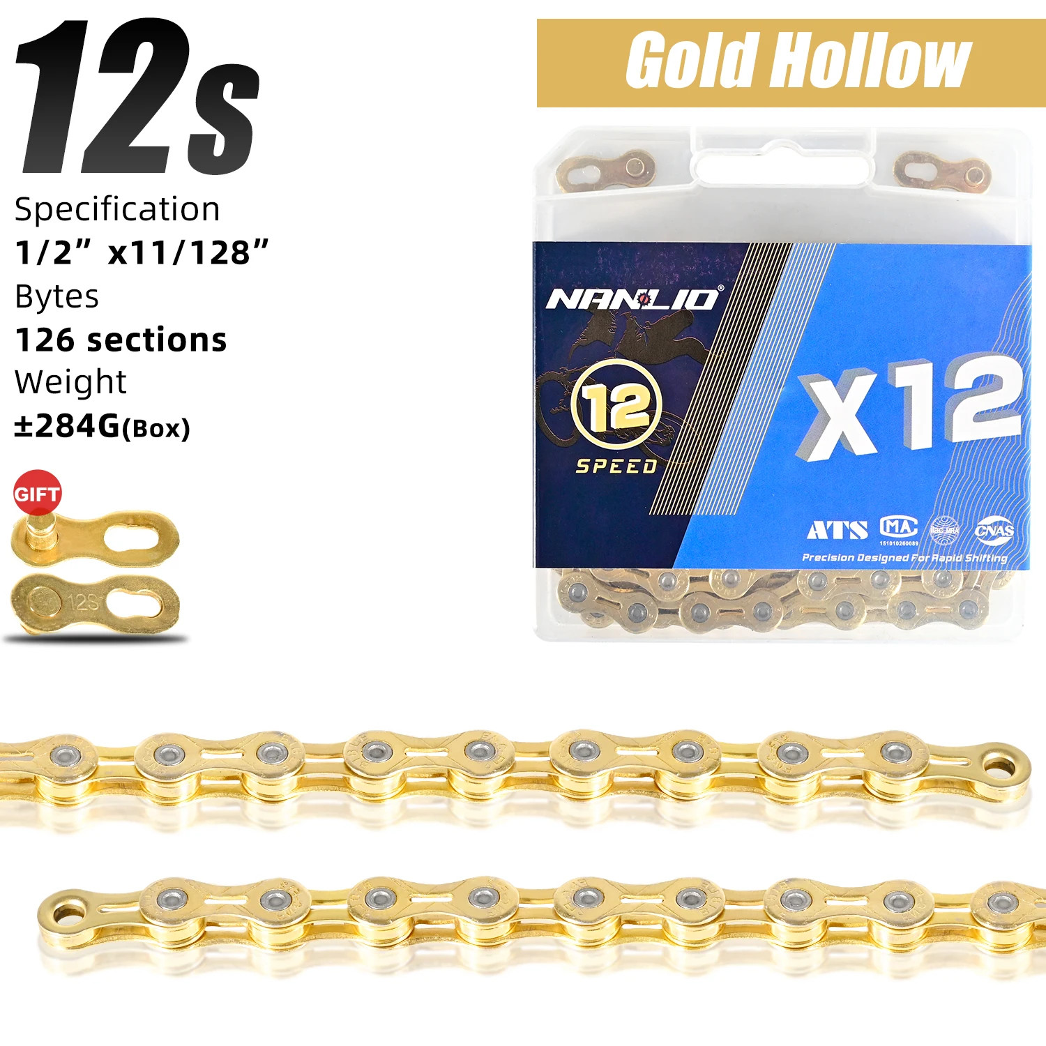 X8-X12 Bike Chain MTB Road Bicycle 116/126L Variable Speed Cycling Chain