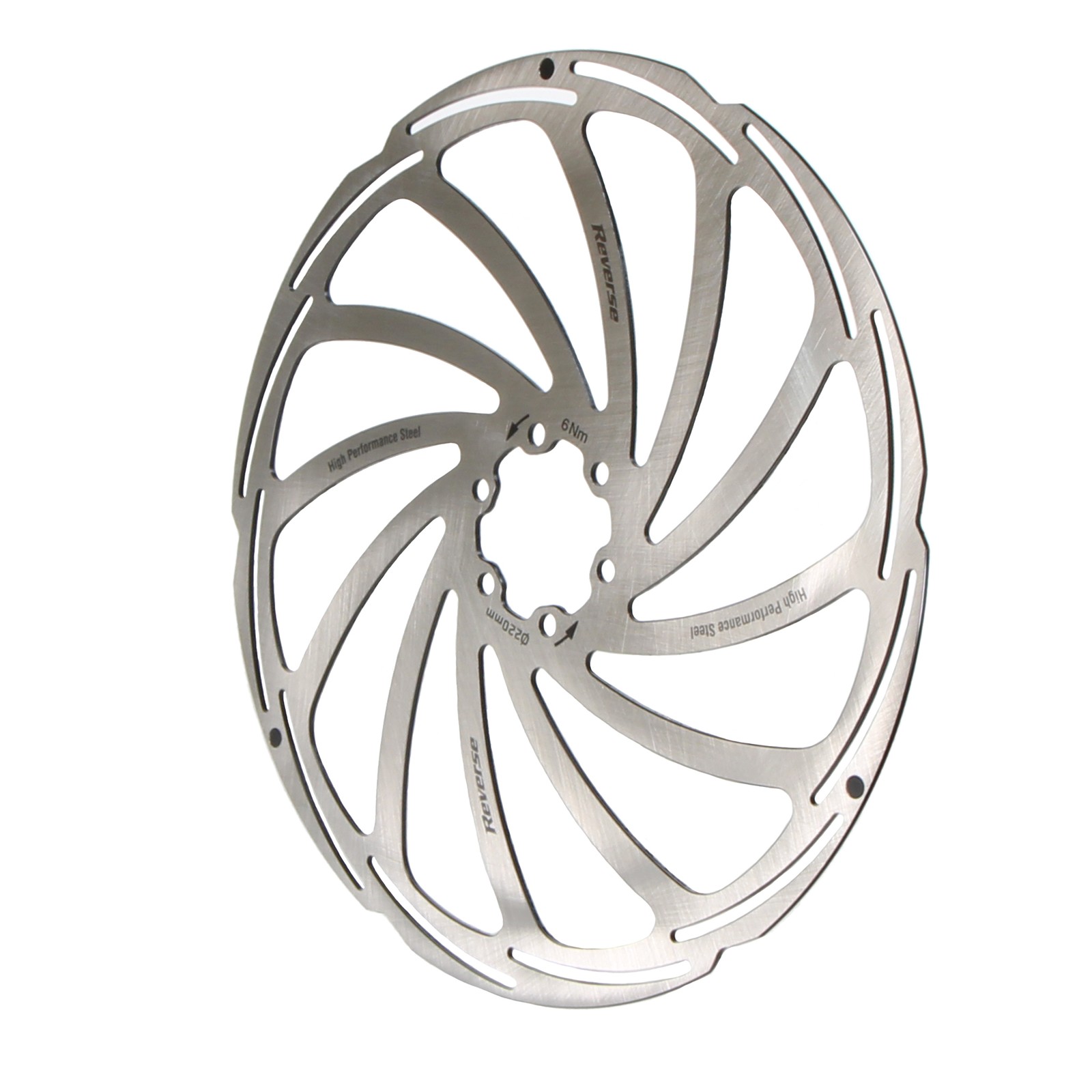 220mm Silver Steel Disc Rotor – Durable 6-Bolt Mount for MTB & Road Cycling
