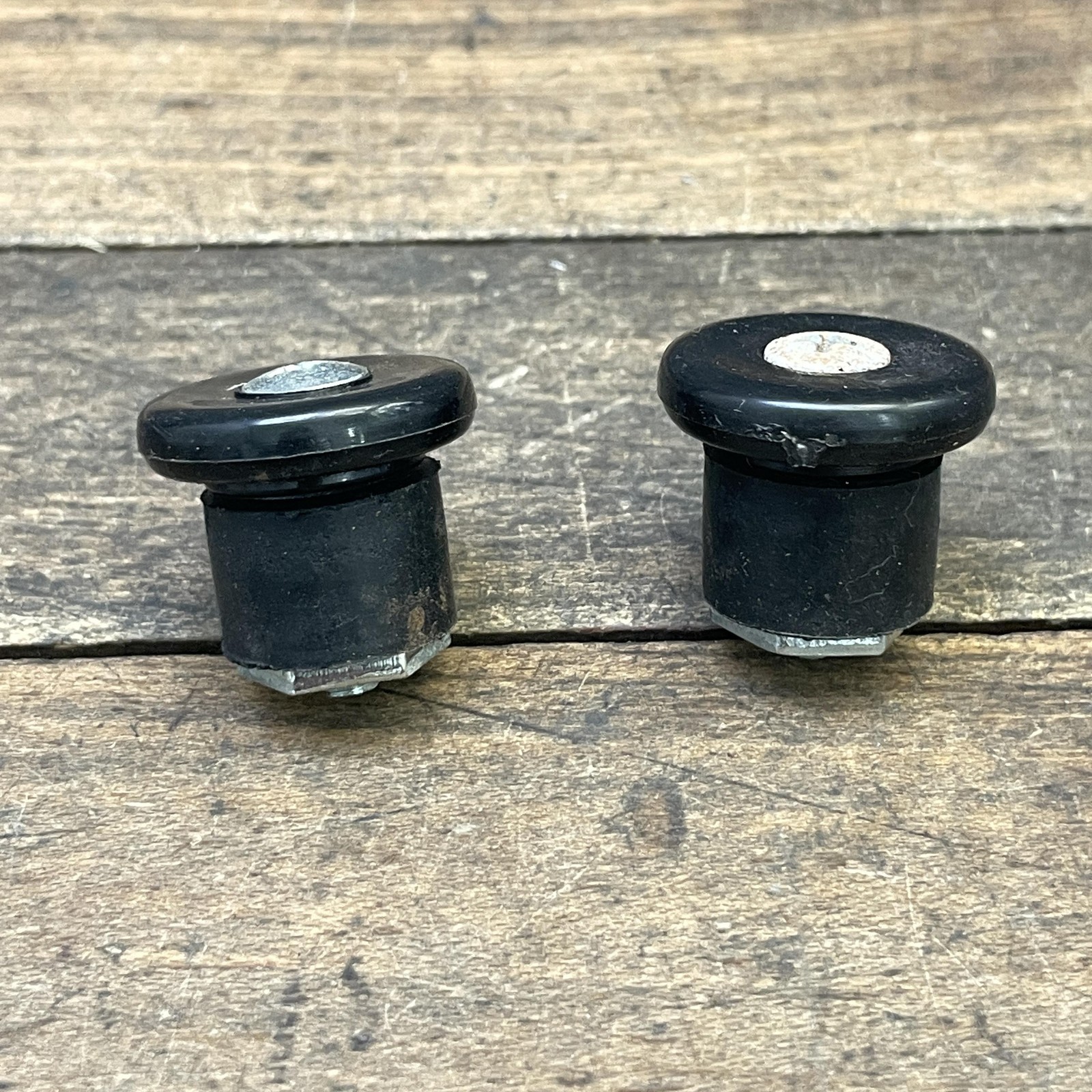 Vintage OGK Handlebar Bar End Plugs Black NOS Pair Japan 18mm Bike 70s 80s