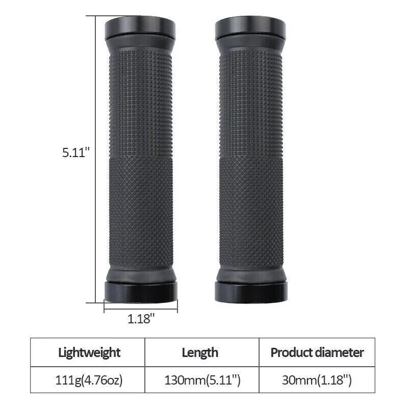 Cycling Lock-On Ends Ergonomic Rubber Bicycle Handlebar MTB Mountain Bike Grips