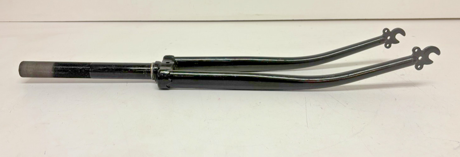 Vintage Lugged Steel 700C Quick Release Road Bike Fork 200mm 1″ Threaded Steerer