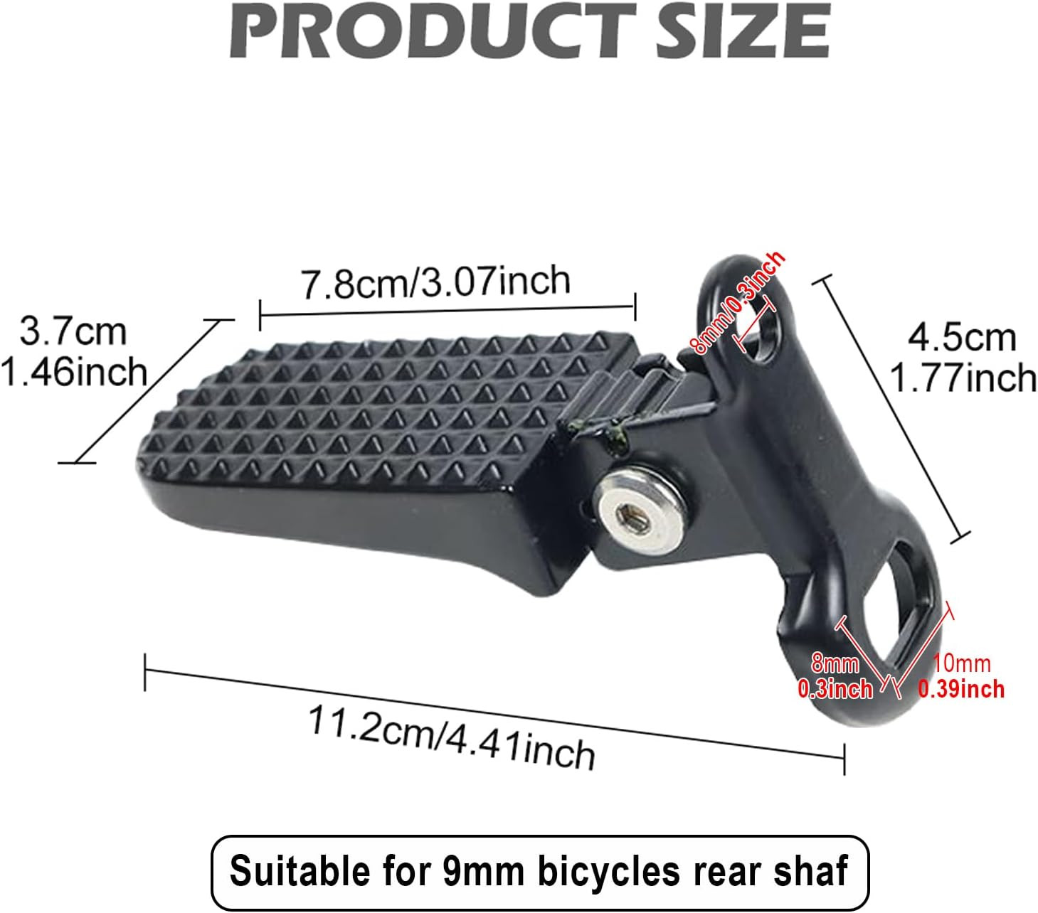 1 Pair Mini Bike Foot Pegs, Aluminium Alloy Non-Slip Bike Pegs, Folding Bike