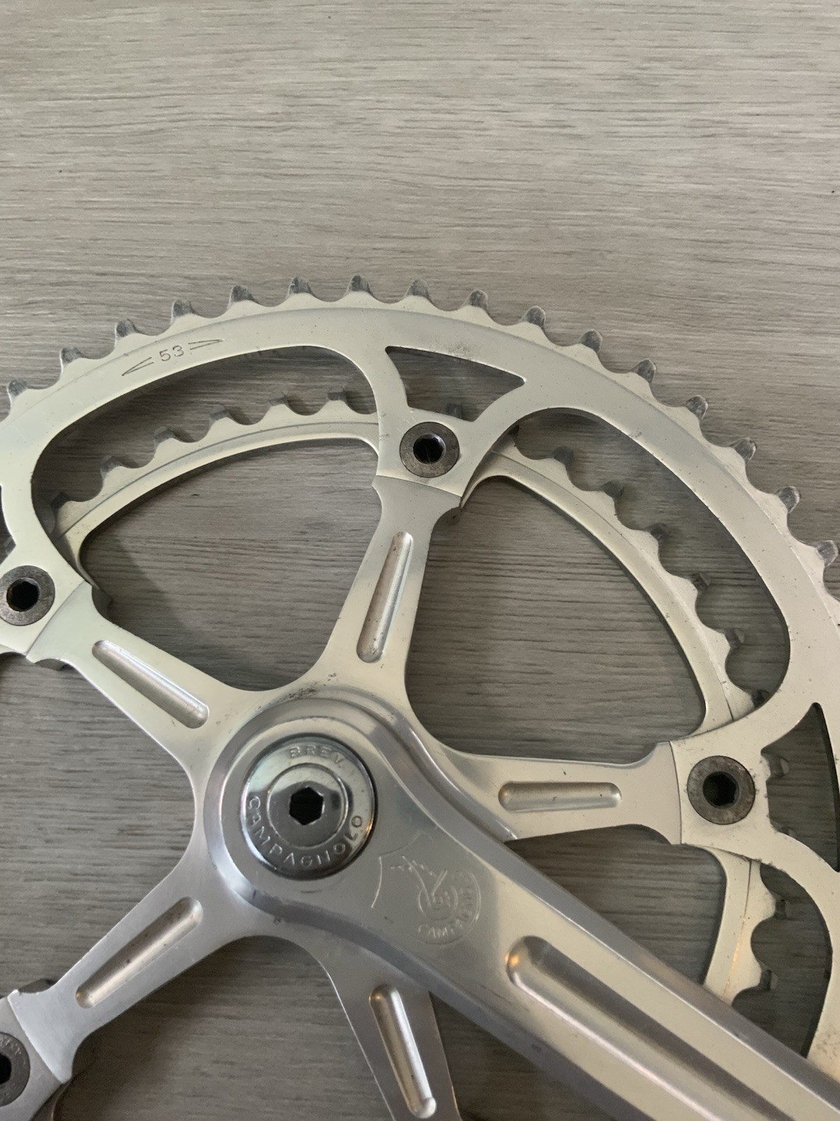 CAMPAGNOLO SUPER RECORD CRANKSET DOUBLE 53-42 TOOTH 170 MM ARMS RECORD CAPS