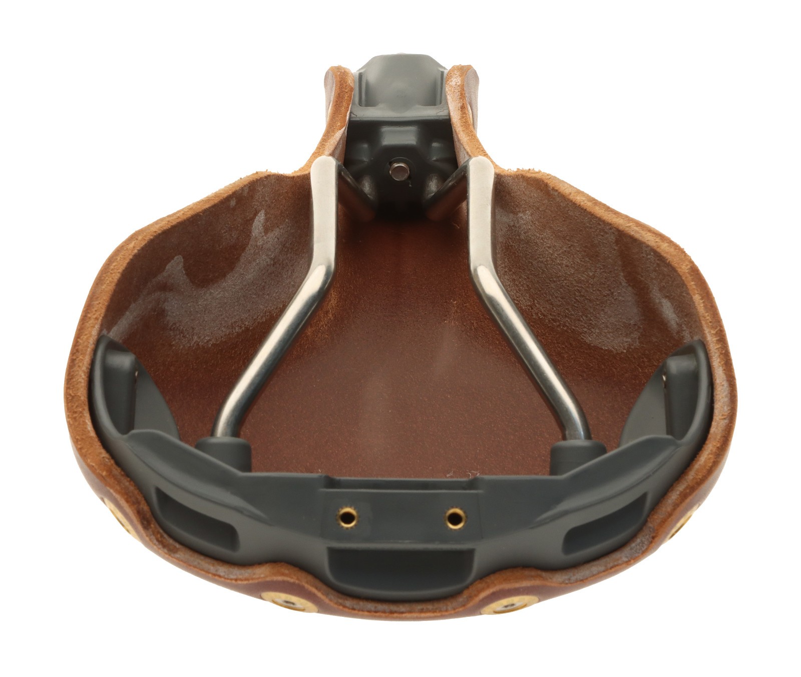 Gilles Berthoud Marie Blanque Saddle Steel Rails Hard Leather Brown NEW NOS