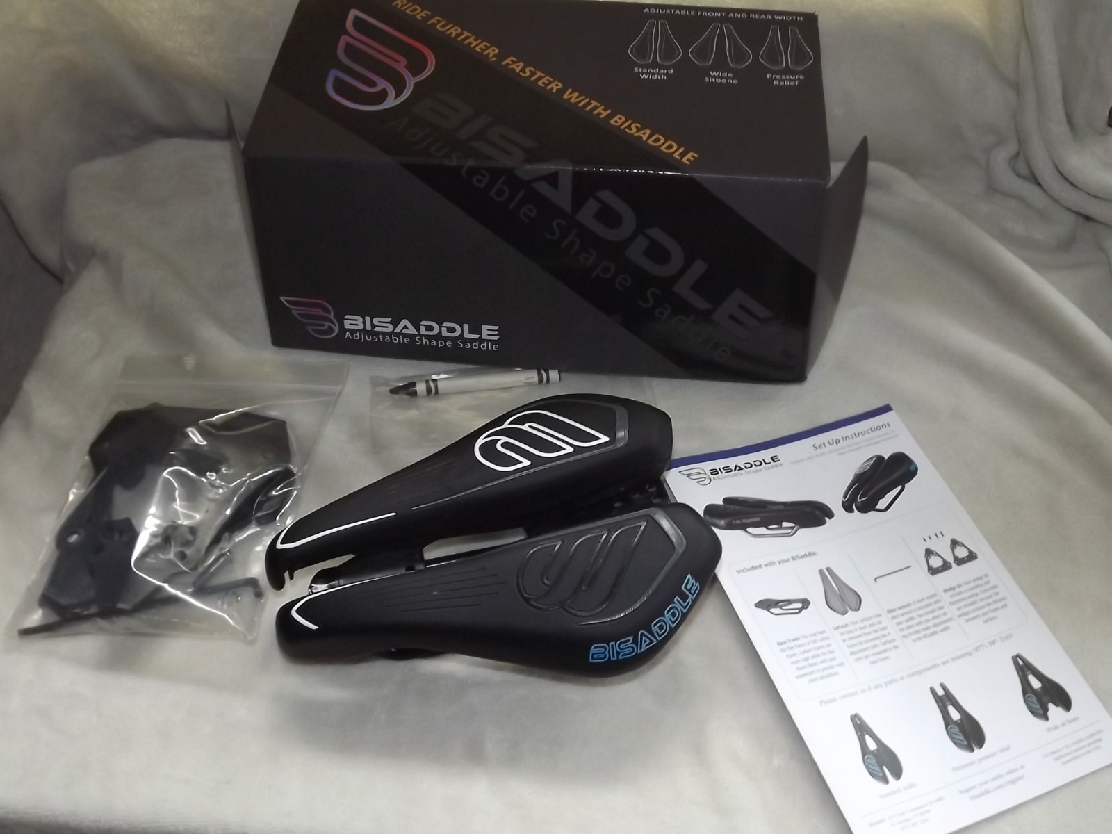 Bisaddle Adjustable Shape Saddle Bicycle Seat New in Box